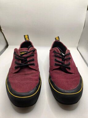 Dr. Martens Canvas Shoes Women's Burgundy Black Low Top Lace Up AirWair size 7